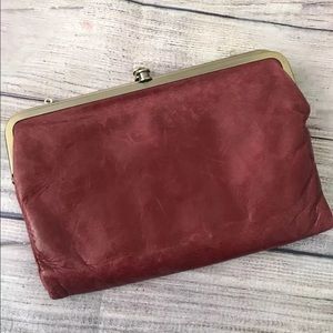 Hobo Red Leather Clutch Lauren Wallet Ruby” Large
